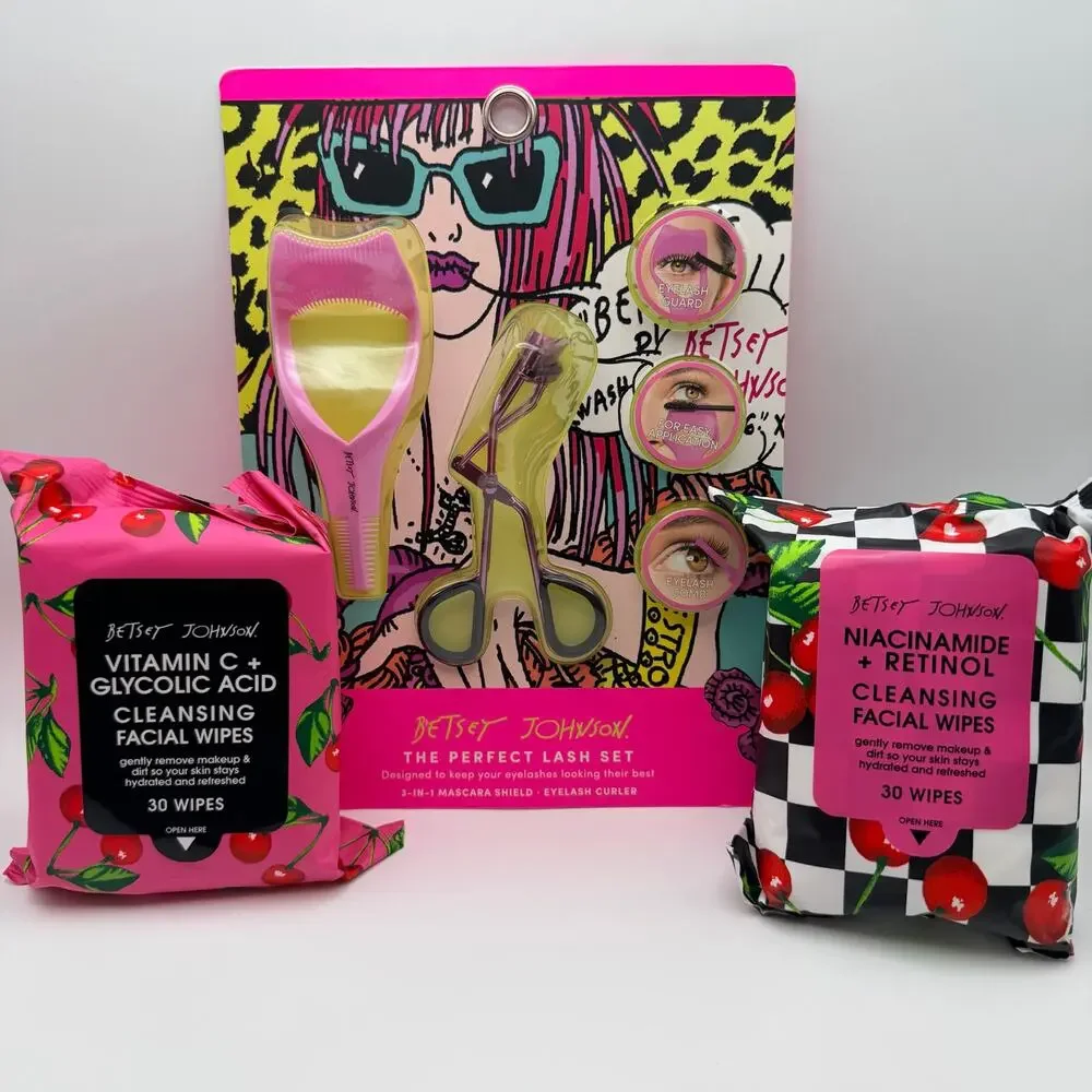 Betsey Johnson Perfect Lash Eye Kit + 2 Facial Cleansing Wipes Sets